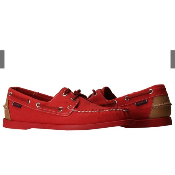 Sebago Docksides Men's Boat Shoes Red Casual Preppy Comfy 9 - Picture 1 of 10